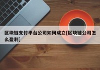 区块链支付平台公司如何成立[区块链公司怎么盈利]